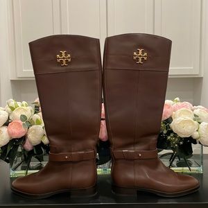 EUC Tory Burch Adeline Riding Boots Shade Almond